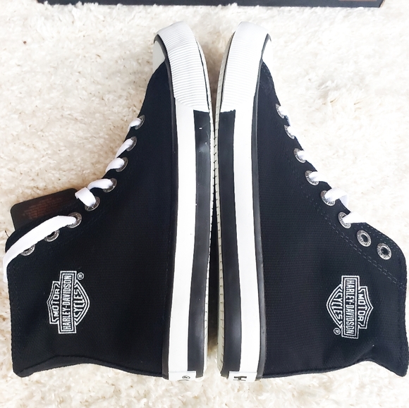 Harley-Davidson Women's Black Canvas Sneakers - Picture 4 of 6